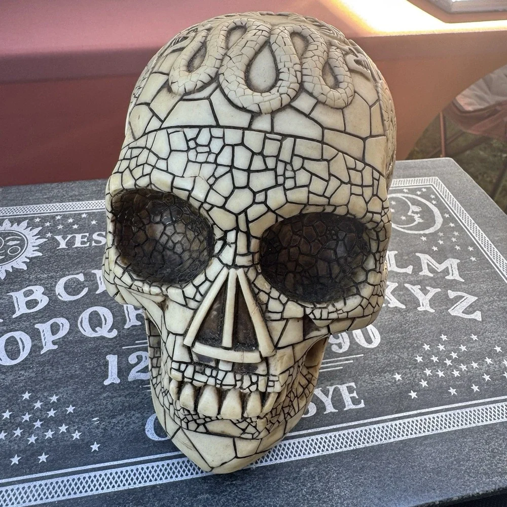 Design Clinic Summit Collection Skull Figurine w/ 2-Headed Sea Serpent - 5.50"T - Picture 2 of 4